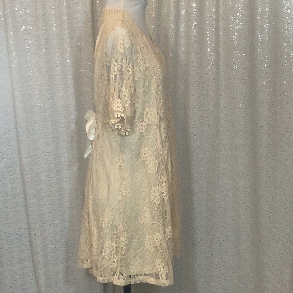 Cream Lace Everleigh Mini Dress - Picture 3 of 5